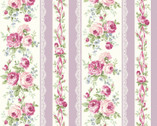 Ruru Bouquet - Rose Waltz Stripe Lavender from Quilt Gate Fabric