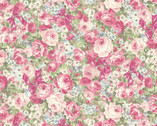 Ruru Bouquet - Rose Waltz Packed Rose Pink Bow from Quilt Gate Fabric