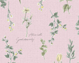 Ulzzang Girly - Plant Sprigs Pink from Cosmo Fabric