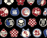 Fuku Fuku DOBBY - Animal Symbols Black from Cosmo Fabric