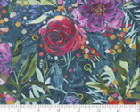 Chickadee - Rose Garden Turquoise 39732 14 by Create Joy from Moda Fabrics