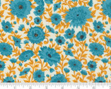 Paisley Rose - Floral Daisy Ivory Turquoise 11882 18 by Crystal Manning from Moda Fabrics