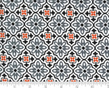 Midnight Magic 2 - Flower Tile White 24101 20 from Moda Fabrics