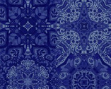 Zakaria - Tonal Tiles Dk Blue by Sue Zipkin from Clothworks Fabric