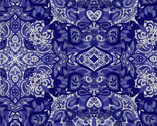 Zakaria - Tiles Indigo by Sue Zipkin from Clothworks Fabric