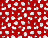 Country Fresh - Tossed Fruits Red from Henry Glass Fabric