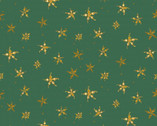 Gnomes Home Tree Farm - Stars Green from P & B Textiles Fabric