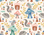 Woodland Hideaway - Animals Homes Cream from P & B Textiles Fabric