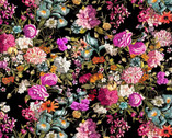 Ode to Joy - Botanical Field Floral Dark by Iron Orchid Designs from Clothworks Fabric