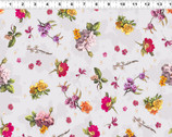 Ode to Joy - Little Floral Toss Lt Pewter by Iron Orchid Designs from Clothworks Fabric