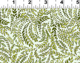 Ode to Joy -Sprig Vine Olive Green by Iron Orchid Designs from Clothworks Fabric