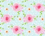Flower Market - Rose Blooms Blue from In The Beginning Fabric
