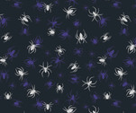 Haunted House GLOW in DARK - Spiders Black from Lewis and Irene Fabric