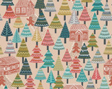 Gingerbread Season - Gingerbread Forest Light Butterscotch from Lewis and Irene Fabric