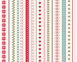 Gingerbread Season - Festive Stripes Cream from Lewis and Irene Fabric