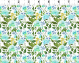 Watercolor Beauty - Floral Green Turquoise from In The Beginning Fabric