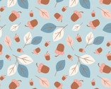 Woodland Hideaway - Gathering Acorns Blue from P & B Textiles Fabric