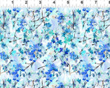 Watercolor Beauty - Orchid Floral Blue from In The Beginning Fabric