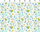 Watercolor Beauty - Garden Floral Blue Green from In The Beginning Fabric
