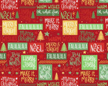 Christmas Miniatures II - Writing Red by Pink Light Studio from P & B Textiles Fabric