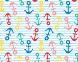 Seas the Day - Anchors on Stripe from Studio E Fabrics
