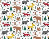 Hudson Trails - Forest Animals White from Camelot Fabrics