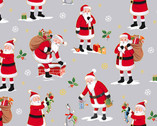 Merry Christmas - Santa Grey from Makower UK  Fabric