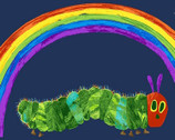 The Very Hungry Caterpillar - Rainbow Blue PANEL 24 Inches from Andover Fabrics