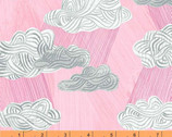 Happy - Silver Lining Clouds Pink by Carrie Bloomston from Windham Fabrics