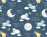 Reach For The Stars - All Over Navy from Wilmington Prints Fabric