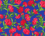 Flowerhouse Jubilee - Floral Royal Blue by Debbie Beaves from Robert Kaufman Fabrics