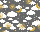Stay Wild Moon Child FLANNEL - Goodnight Dreams Grey from 3 Wishes Fabric