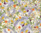 Locally Grown - Floral Spray Cream by Beth Albert from 3 Wishes Fabric