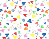 Color of Character - Hearts White from Kokka Fabric