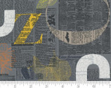 Filigree - Newsprint Text Graphite Grey 1810 14 by Zen Chic from Moda Fabrics