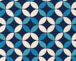 Haori Shantung - Geometric Design Navy from Robert Kaufman Fabrics