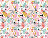 Everyday You - Paper Cut Floral White from Camelot Fabrics