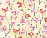 Floral Sweet Pea Ecru from Oasis Fabrics