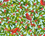 Santa’s Woodland Walk - Cardinal Sky Blue by Nutshell Designs from Robert Kaufman Fabrics
