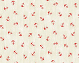 Vitamin Sea - Tied Down Anchor Cream Red from Michael Miller Fabric