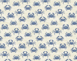 Vitamin Sea - Crabby Crabs Cream Blue from Michael Miller Fabric