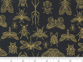 Meadowmere Metallic - Bugs Black 48364 34M by Gingiber from Moda Fabrics