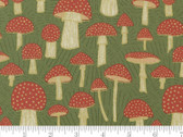 Meadowmere Metallic - Mushrooms Green 48365 32M by Gingiber from Moda Fabrics
