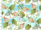 Tropicolor Birds Blue from 3 Wishes Fabric