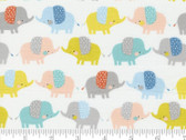 Delivered With Love - Elephants White 25131 11 by Paper and Cloth from Moda Fabrics