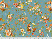 Foxy - Fox and Friends Chambray Blue by Vivian Yiwing from Windham Fabrics
