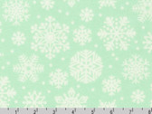 Snow Snuggles FLANNEL - Snowflakes Mint from Robert Kaufman Fabrics