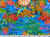 Tropical Canyon - Sea Creatures Corals Coral by Carolyn Steele from Robert Kaufman Fabrics