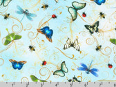 Secret Garden - Butterfly Swirl Sky Blue from Robert Kaufman Fabrics