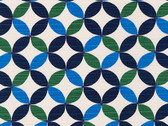 Haori Shantung - Geometric Design Blue Natural from Robert Kaufman Fabrics